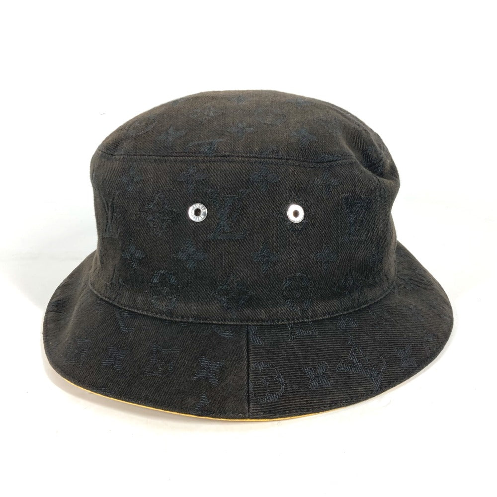 LOUIS VUITTON M76209 ハット帽 帽子 バケットハット ボブハット シャポー・モノグラムデニム ハット コットン メンズ ブラック