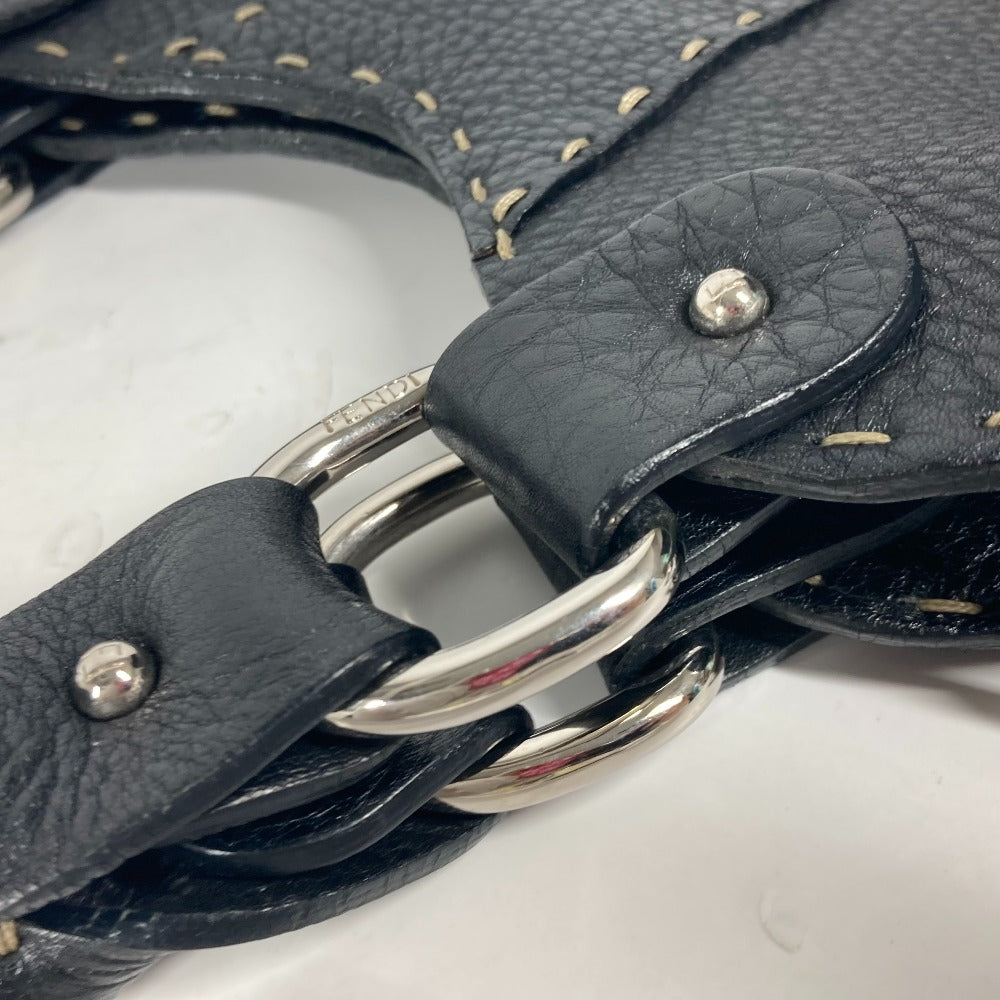 FENDI 8BR264 セレリア カバン ハンドバッグ レザー レディース ブラック