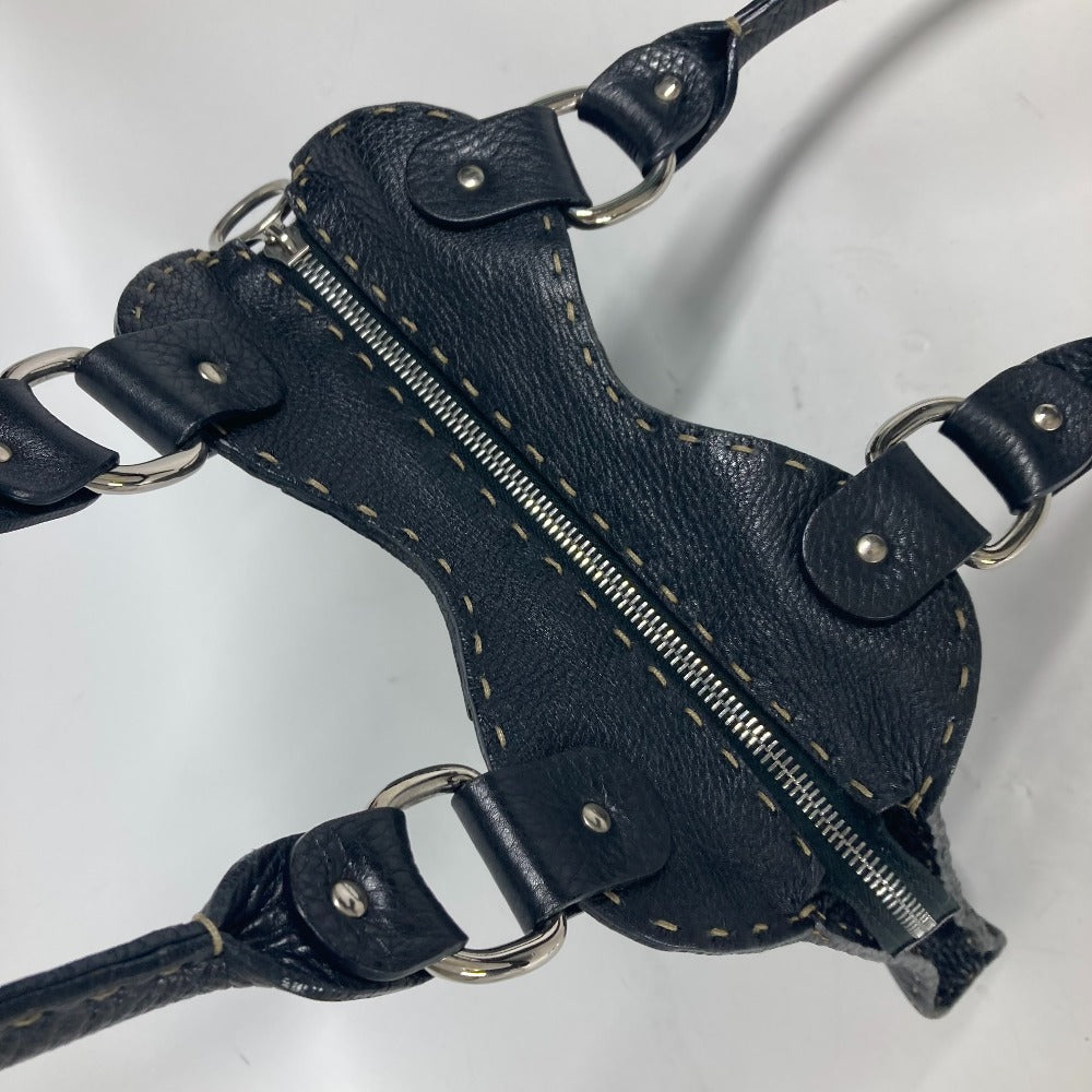 FENDI 8BR264 セレリア カバン ハンドバッグ レザー レディース ブラック