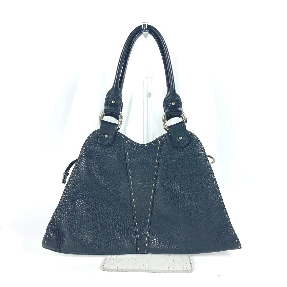 FENDI 8BR264 セレリア カバン ハンドバッグ レザー レディース ブラック