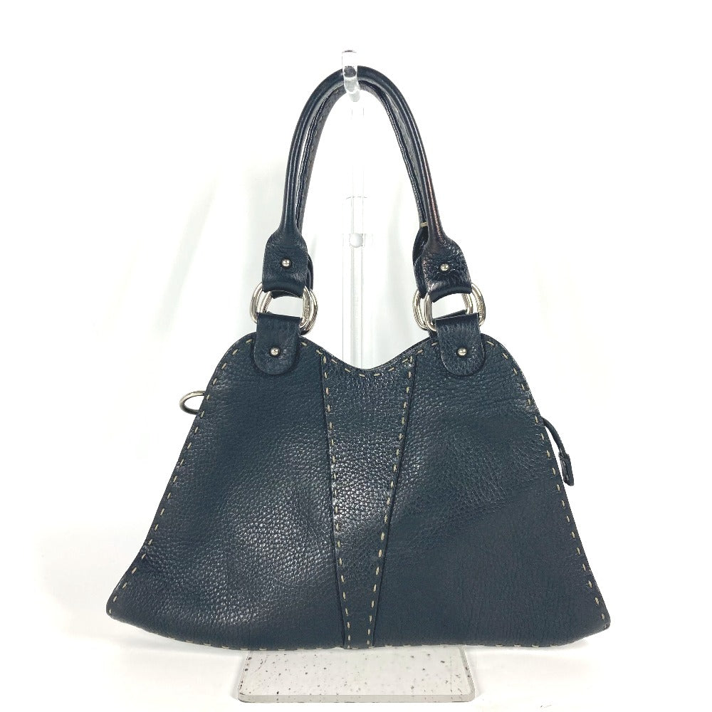FENDI 8BR264 セレリア カバン ハンドバッグ レザー レディース ブラック