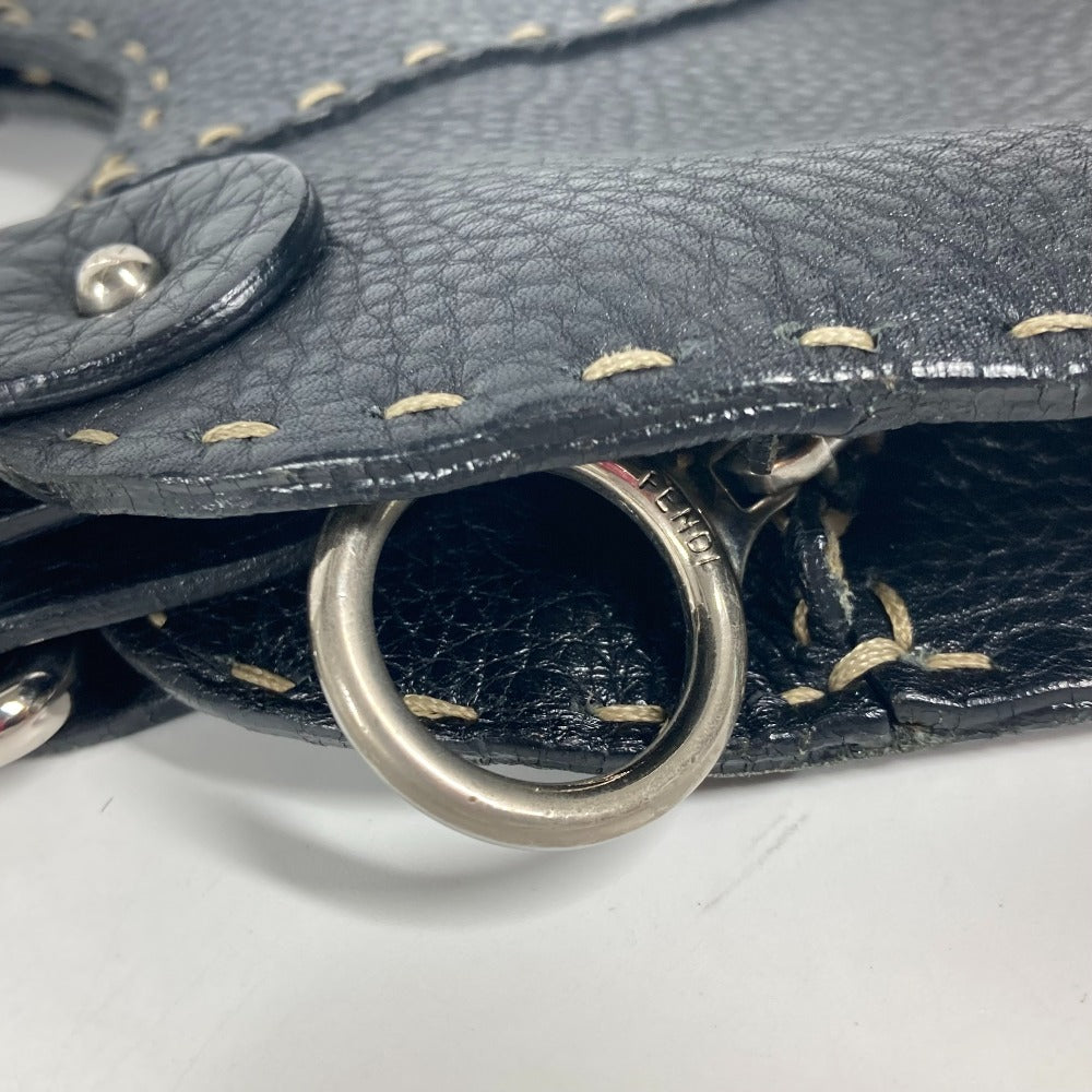 FENDI 8BR264 セレリア カバン ハンドバッグ レザー レディース ブラック