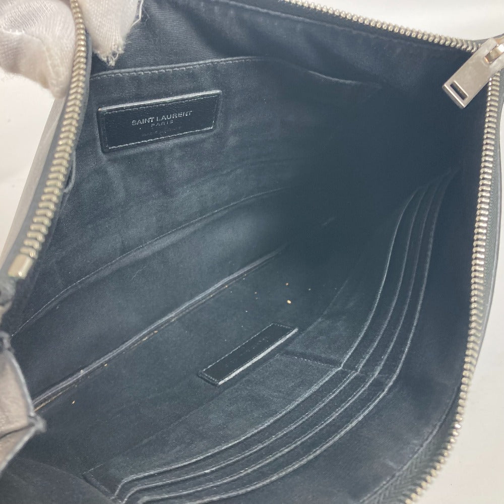 SAINT LAURENT PARIS 397294 ロゴ セカンドバッグ ポーチ カバン クラッチバッグ レザー メンズ ブラック