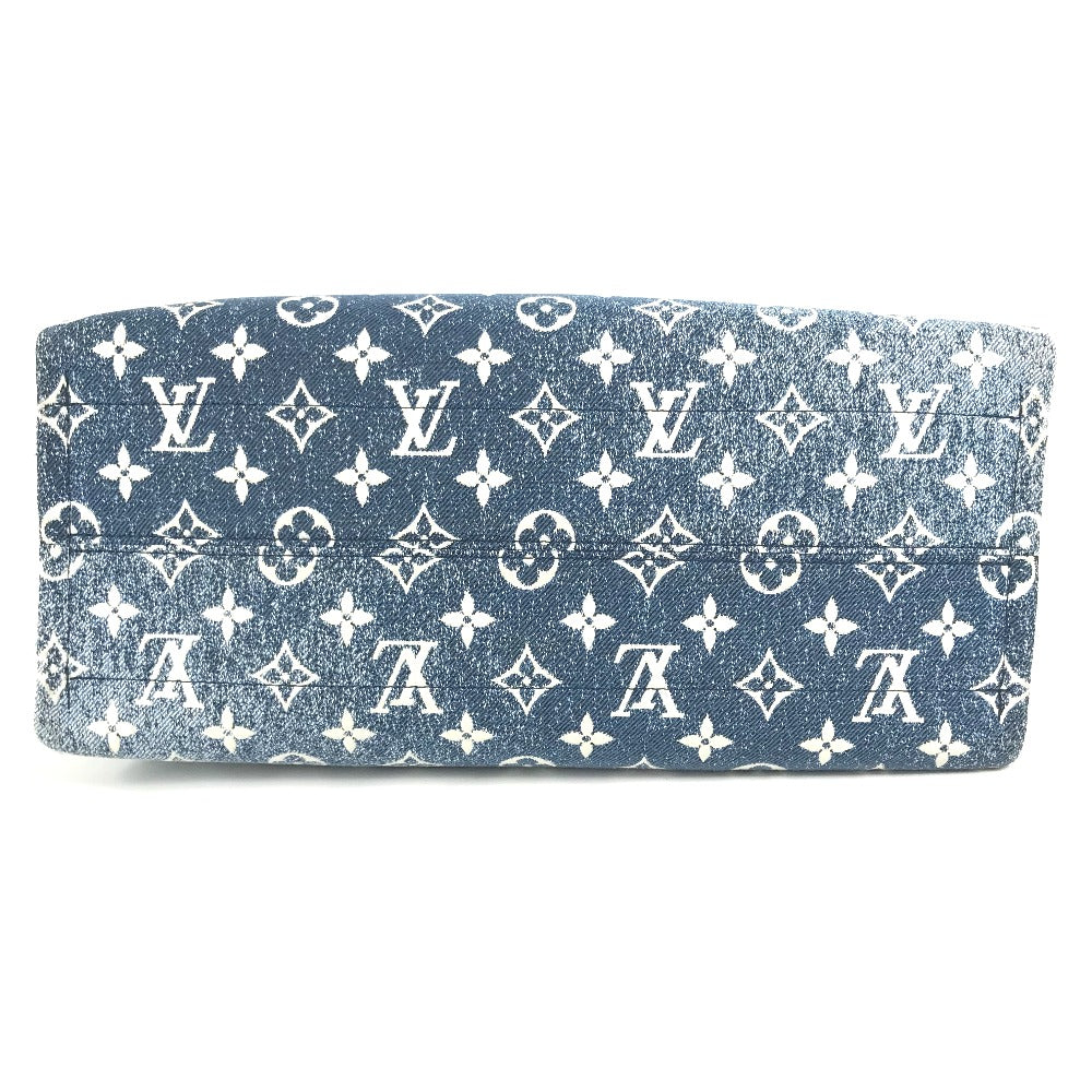 LOUIS VUITTON M59608 モノグラムデニム ジャガード オンザゴー MM 2WAYバッグ カバン トートバッグ ショルダーバッグ モノグラムデニムキャンバス レディース マリーヌ ブルー