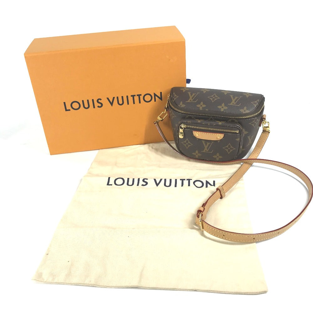 LOUIS VUITTON M82335 モノグラム ミニ バムバッグ ショルダーバッグ カバン 斜め掛け ポシェット ポーチ ボディバッグ モノグラムキャンバス レディース ブラウン