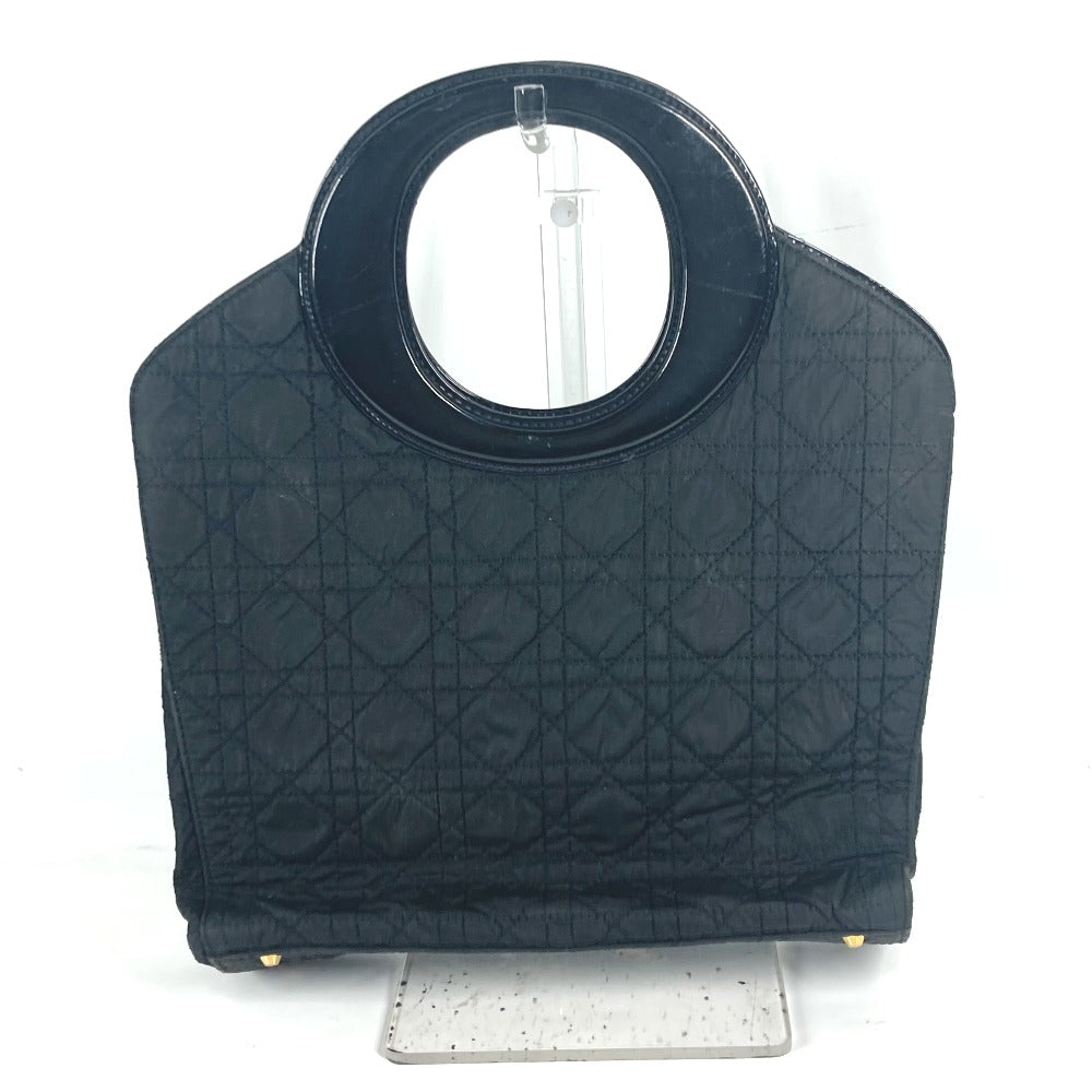 Dior ヴィンテージ カナージュ キルティング カバン ハンドバッグ レザー/ナイロン レディース ブラック