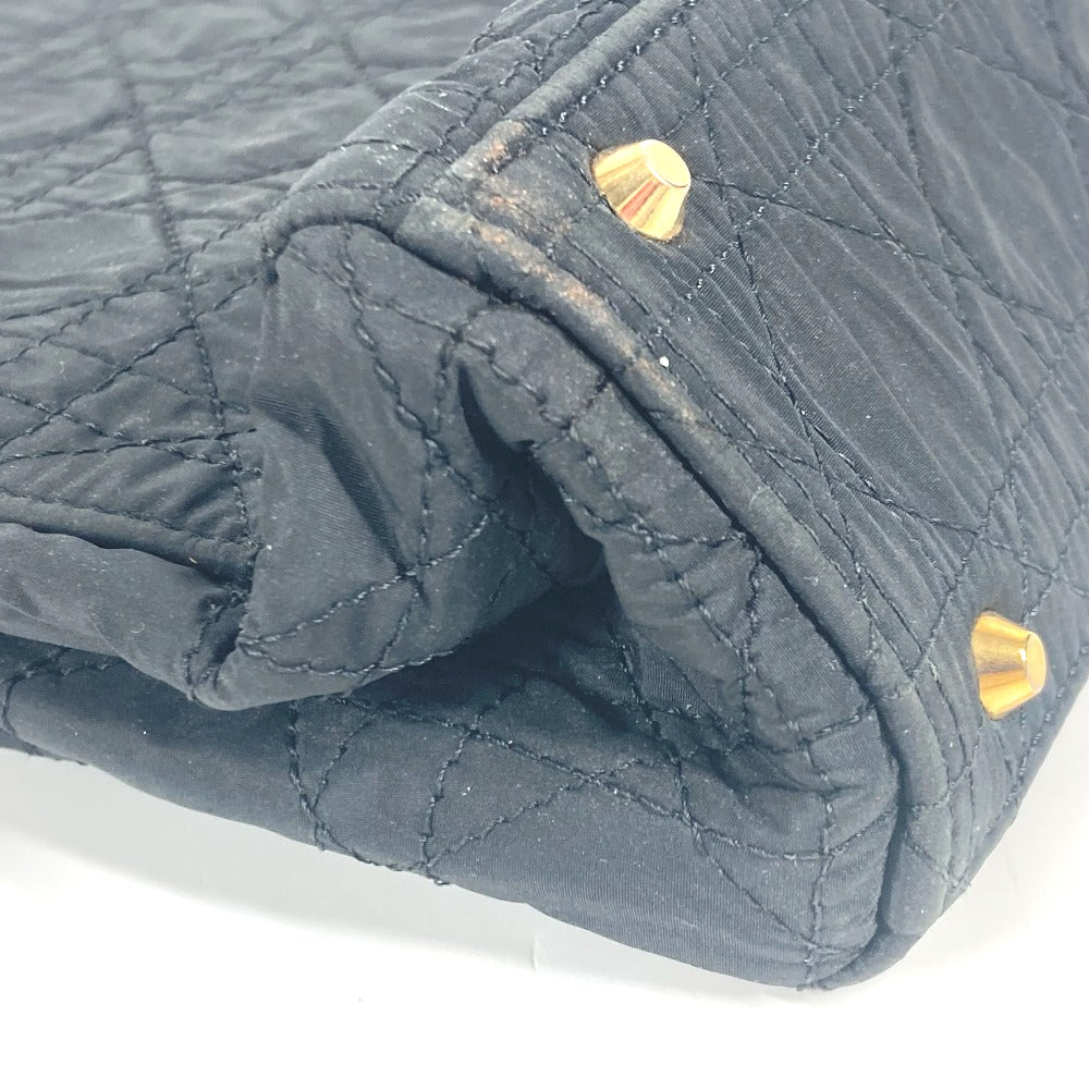 Dior ヴィンテージ カナージュ キルティング カバン ハンドバッグ レザー/ナイロン レディース ブラック