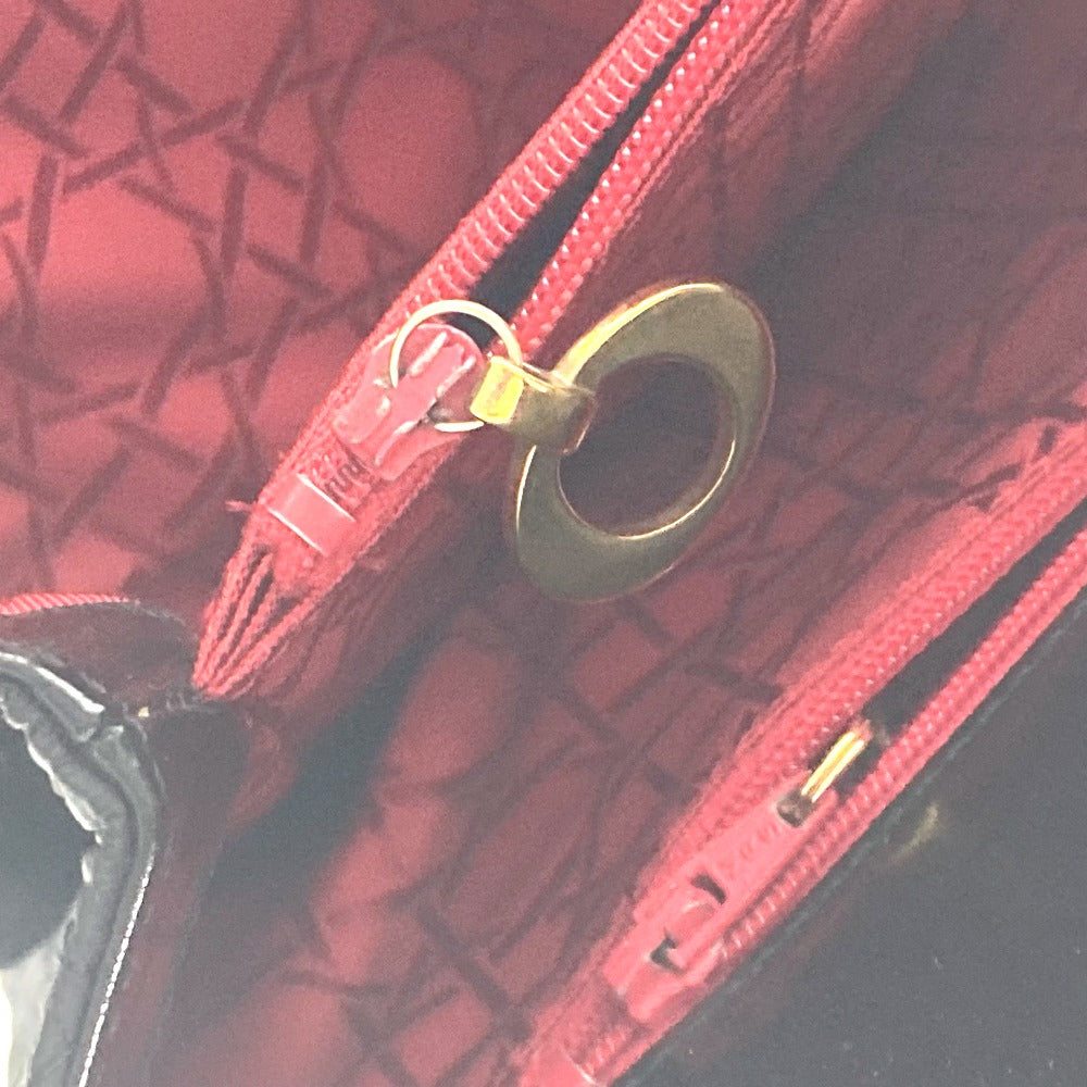 Dior ヴィンテージ カナージュ キルティング カバン ハンドバッグ レザー/ナイロン レディース ブラック