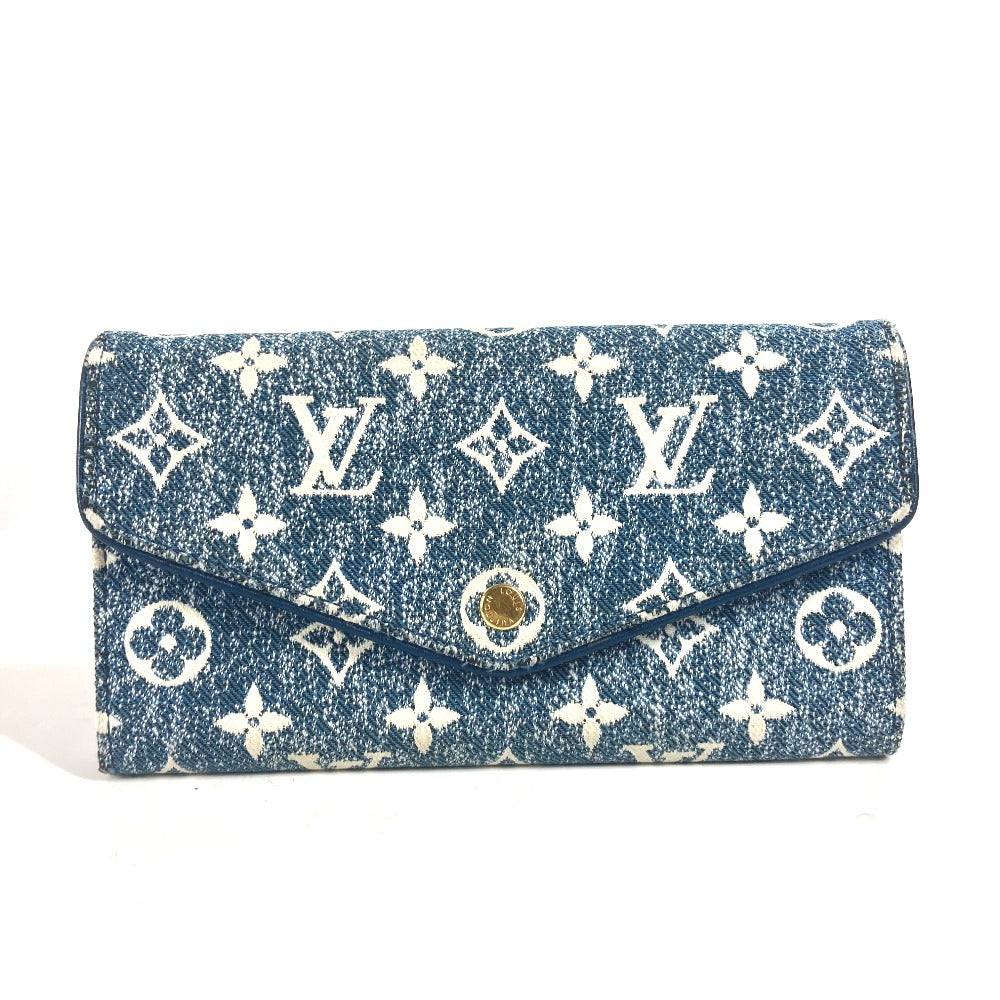 LOUIS VUITTON M81183 モノグラムジャガードデニム ポルトフォイユ・サラ ロングウォレット 長財布 モノグラムデニム レディース ブルー - brandshop-reference