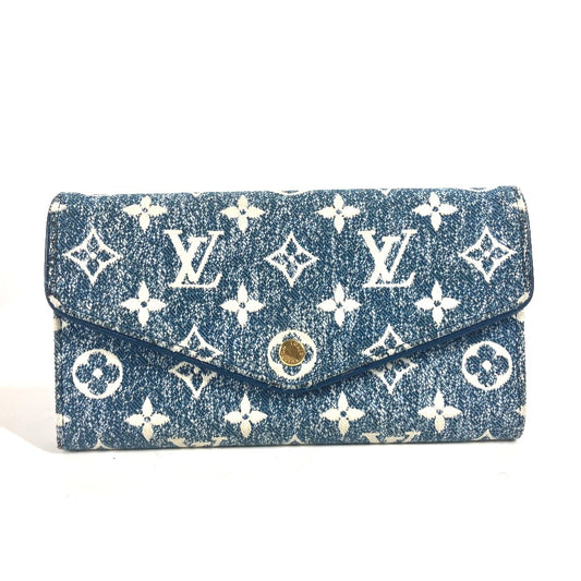 LOUIS VUITTON M81183 モノグラムジャガードデニム ポルトフォイユ・サラ ロングウォレット 長財布 モノグラムデニム レディース ブルー - brandshop-reference