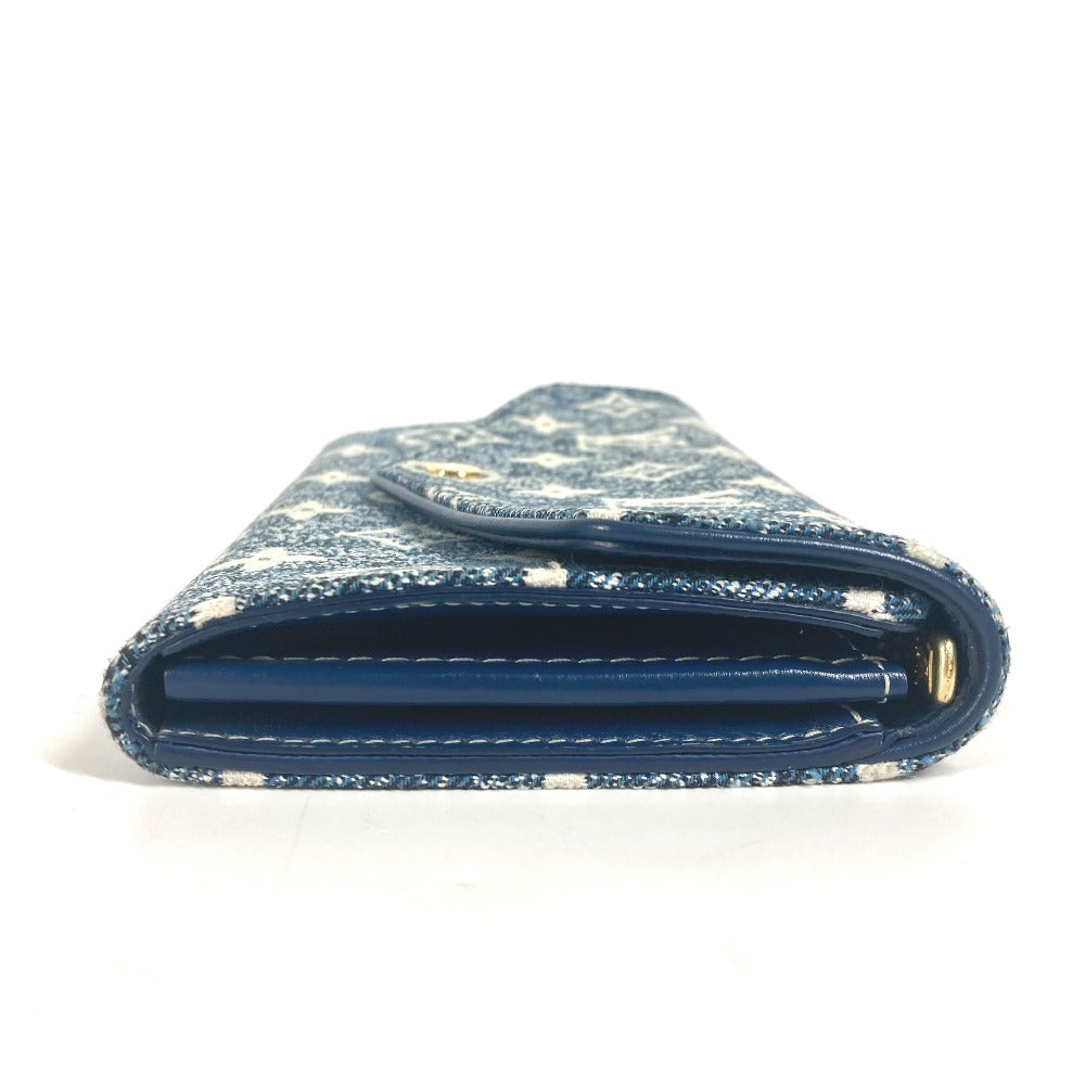 LOUIS VUITTON M81183 モノグラムジャガードデニム ポルトフォイユ・サラ ロングウォレット 長財布 モノグラムデニム レディース ブルー - brandshop-reference