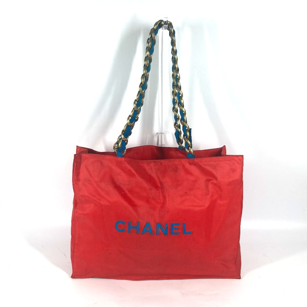 CHANEL バイカラー ビッグココ CC ココマーク チェーンバッグ トートバッグ カバン ショルダーバッグ ナイロン レディース レッド - brandshop-reference