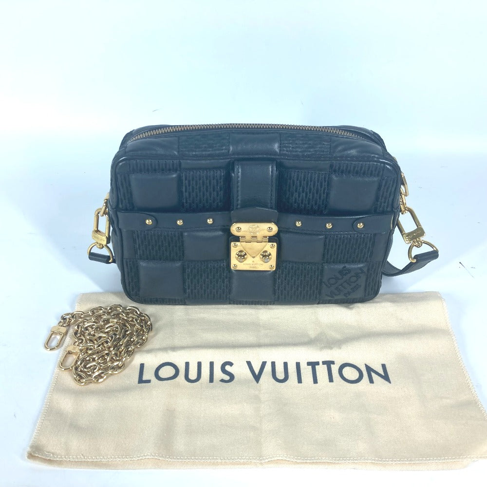 LOUIS VUITTON M59046 ダミエ ポシェット トロカ カバン 斜め掛け ポシェット クラッチバッグ 3WAYバッグ チェーンバッグ ショルダーバッグ レザー レディース ノワール ブラック