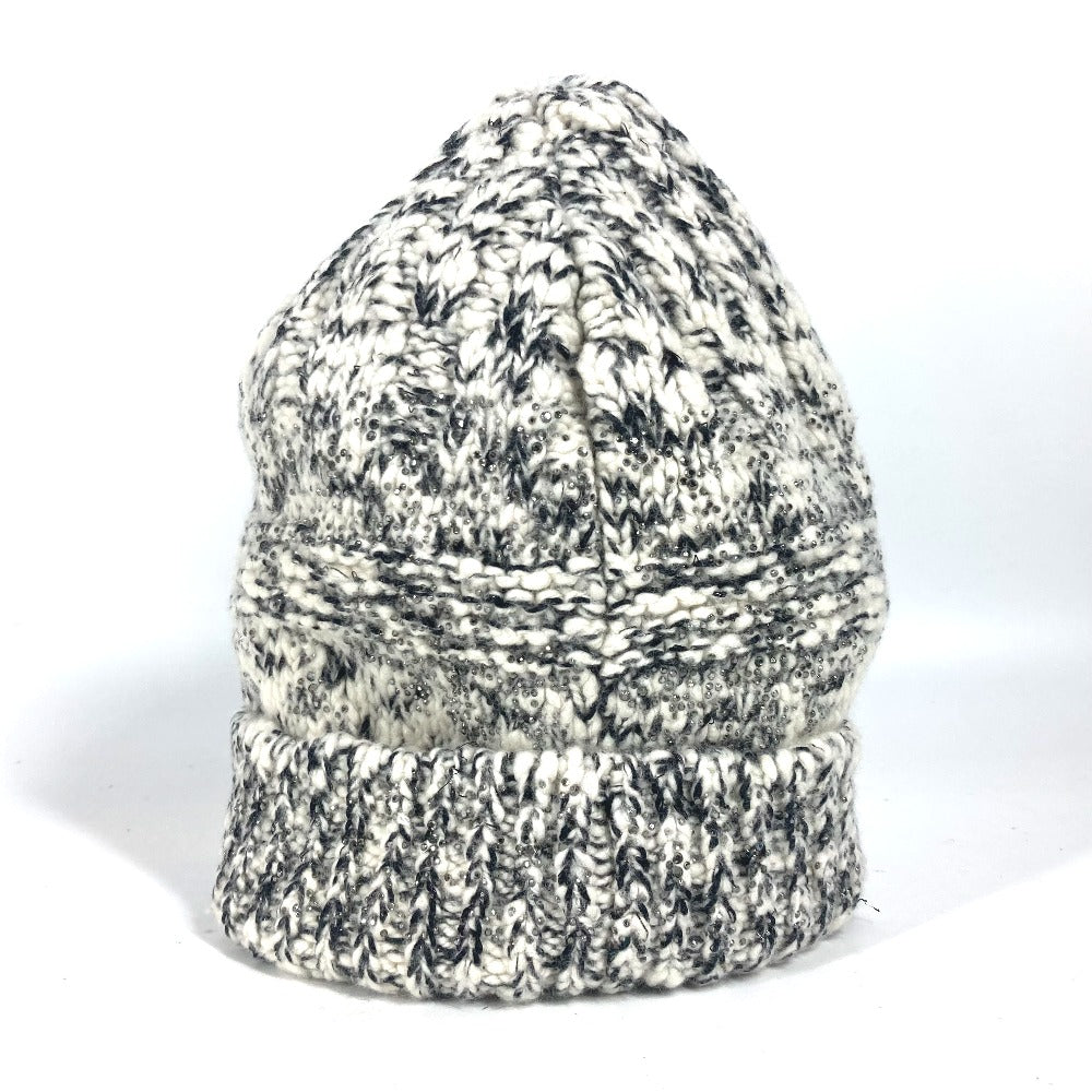 CHANEL ラインストーン ビーニー 帽子 ニット帽 ニットキャップ ニット帽 ウール/カシミヤ レディース ブラック - brandshop-reference