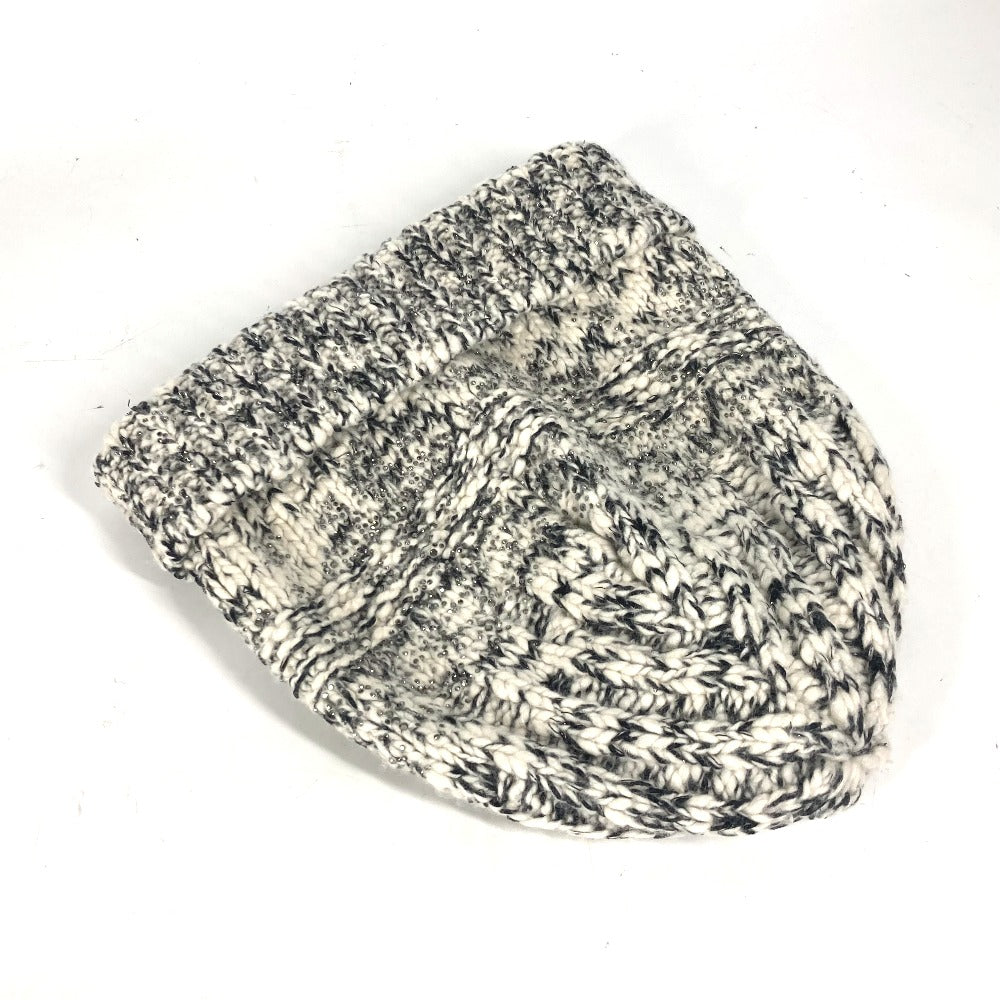 CHANEL ラインストーン ビーニー 帽子 ニット帽 ニットキャップ ニット帽 ウール/カシミヤ レディース ブラック - brandshop-reference