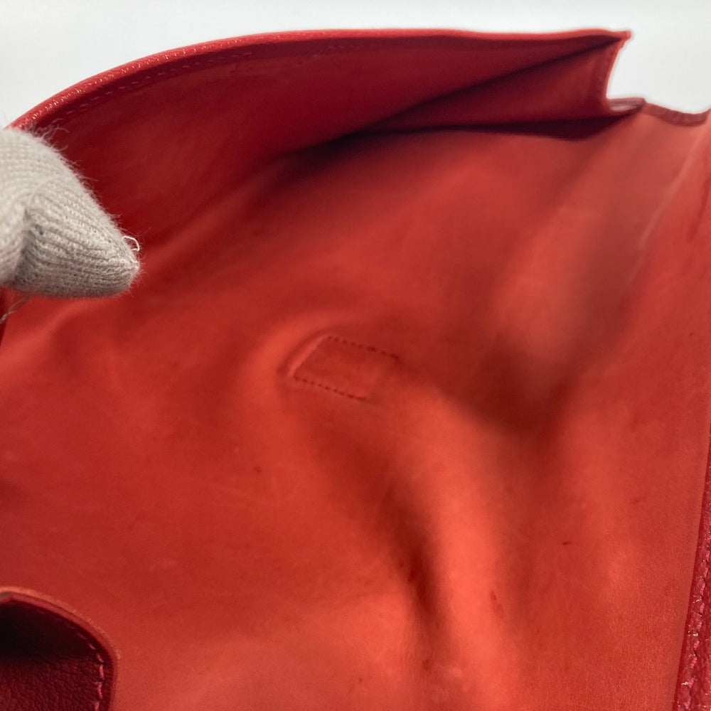 HERMES カバン Hロゴ ジジェ エラン セカンドバッグ カバン クラッチバッグ レザー レディース レッド