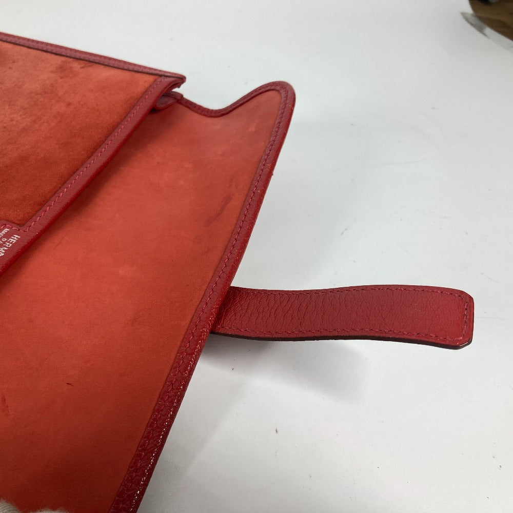HERMES カバン Hロゴ ジジェ エラン セカンドバッグ カバン クラッチバッグ レザー レディース レッド