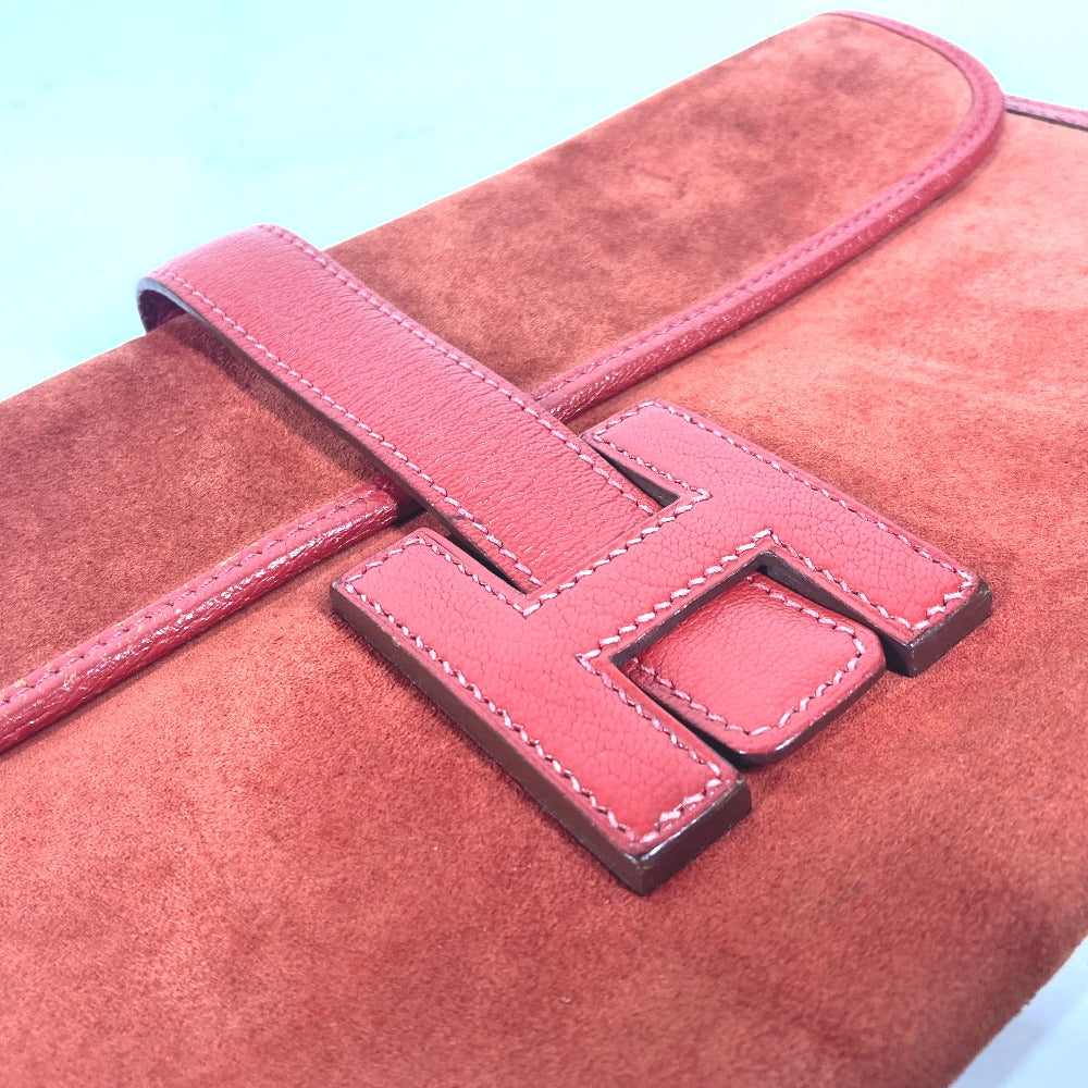 HERMES カバン Hロゴ ジジェ エラン セカンドバッグ カバン クラッチバッグ レザー レディース レッド