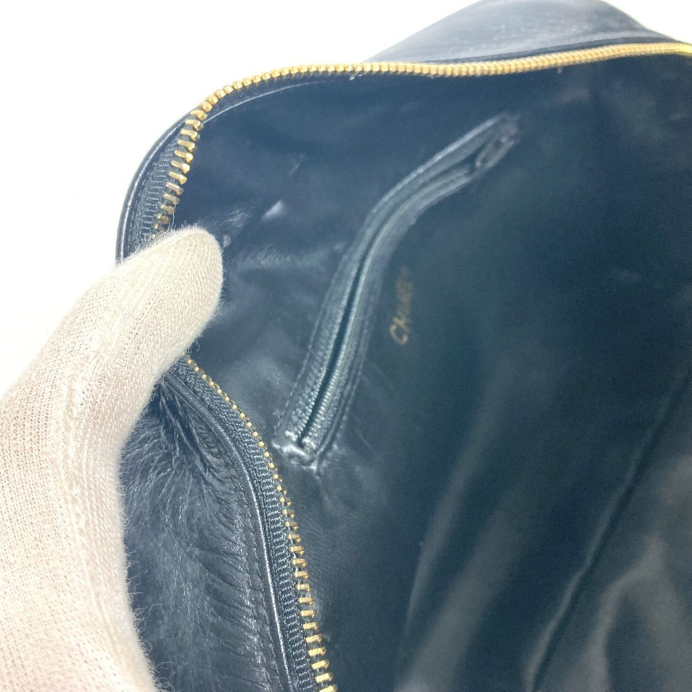 CHANEL ヴィンテージ ビコローレ セカンドバッグ カバン メイクポーチ 化粧ポーチ ポーチ レザー レディース ブラック