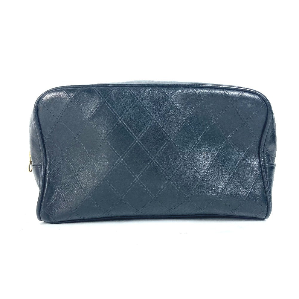 CHANEL ヴィンテージ ビコローレ セカンドバッグ カバン メイクポーチ 化粧ポーチ ポーチ レザー レディース ブラック