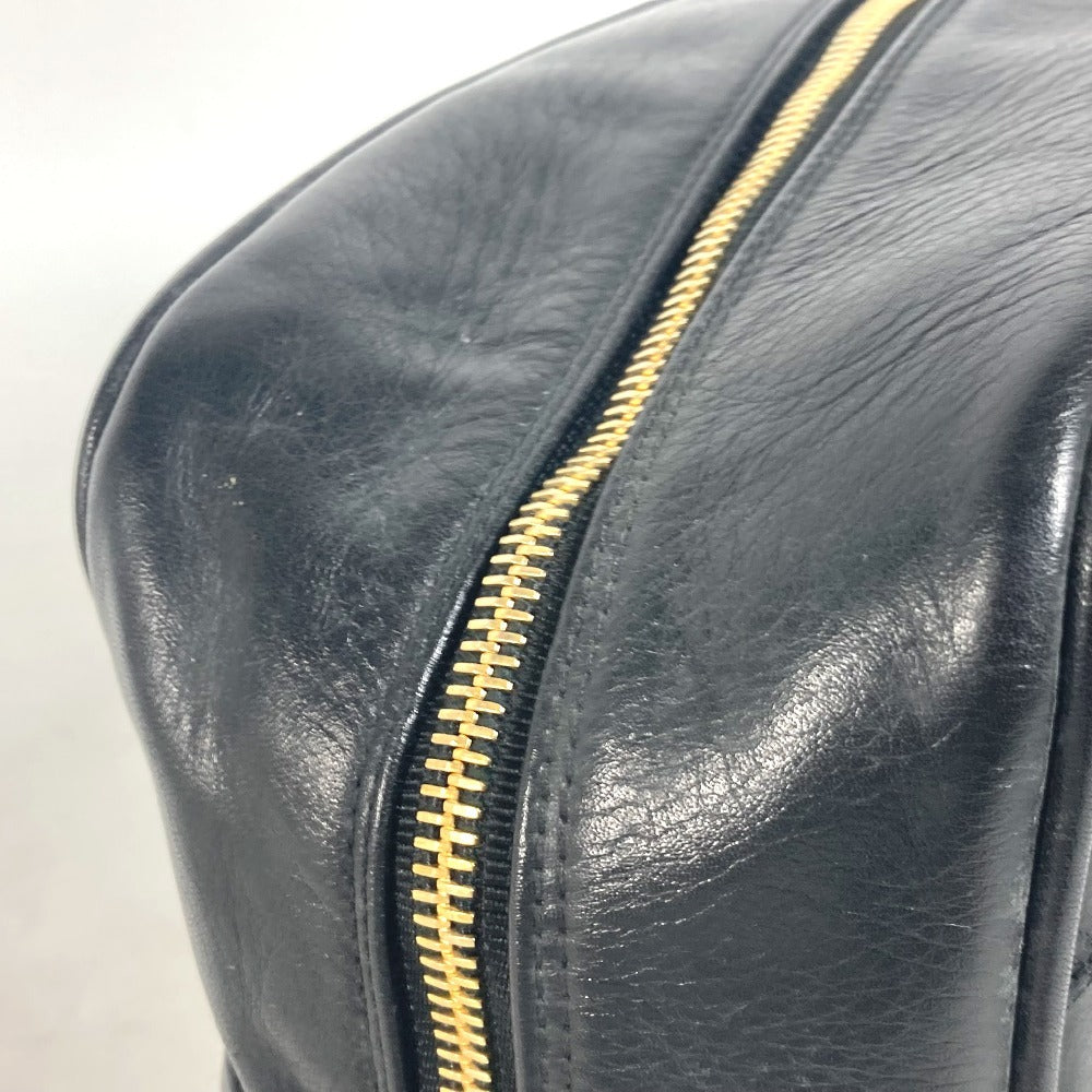 CHANEL ヴィンテージ ビコローレ セカンドバッグ カバン メイクポーチ 化粧ポーチ ポーチ レザー レディース ブラック