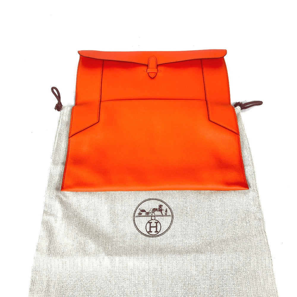 HERMES フラップ ポーチ プリプラ 2つ折り クラッチバッグ スイフト ユニセックス オレンジ