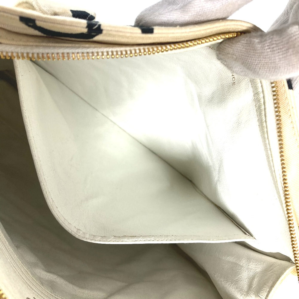 CHANEL ヴィンテージ CC ココマーク ロゴ アイコン カバン 肩掛け トートバッグ ショルダーバッグ キャンバス レディース ホワイト