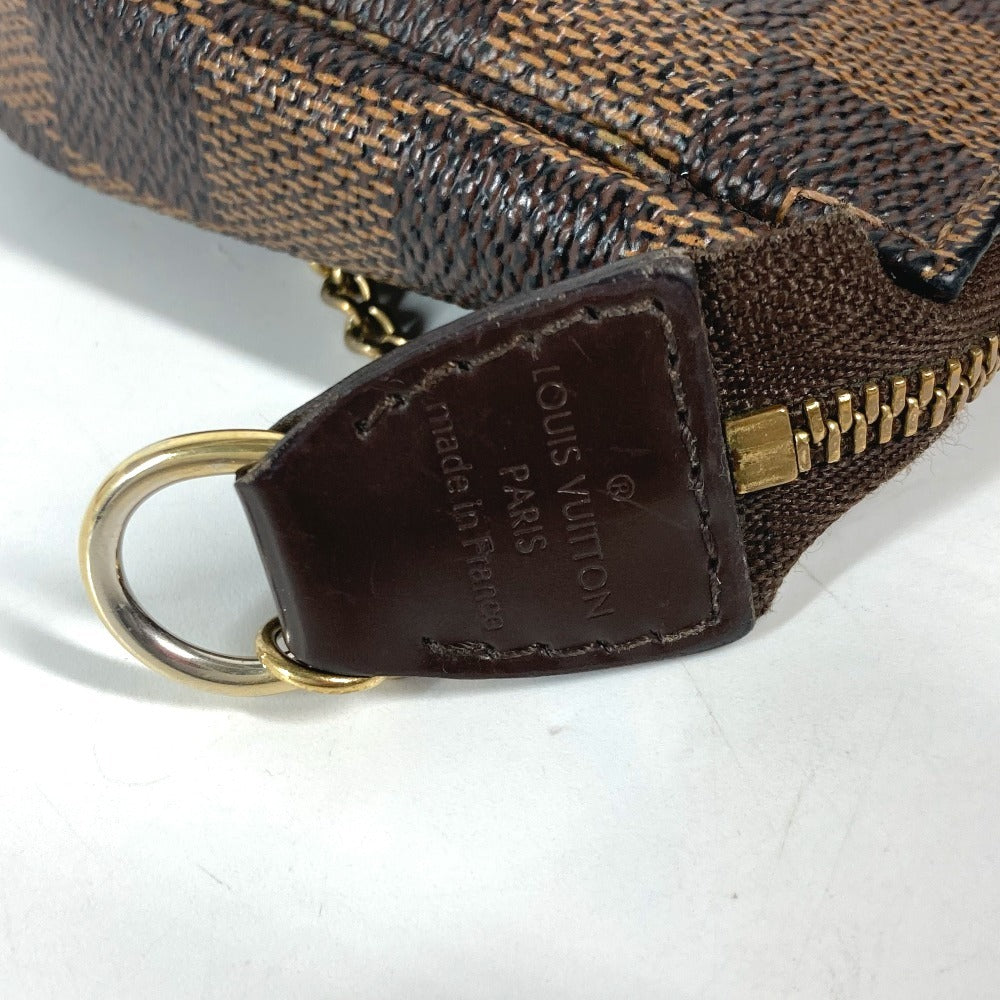 LOUIS VUITTON N58011 ダミエ T＆B ミニ ポシェット アクセソワール カバン アクセサリーポーチ チェーン ハンドバッグ ダミエキャンバス レディース エベヌ ブラウン