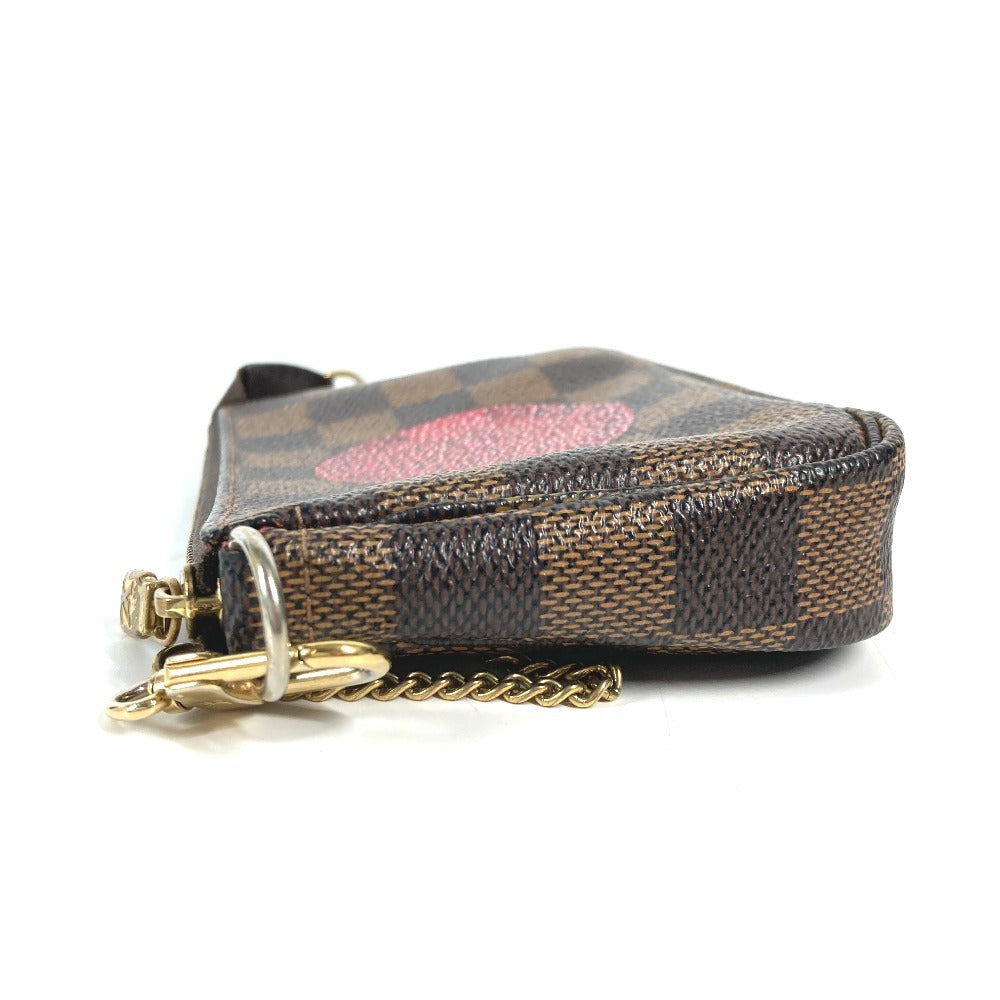 LOUIS VUITTON N58011 ダミエ T＆B ミニ ポシェット アクセソワール カバン アクセサリーポーチ チェーン ハンドバッグ ダミエキャンバス レディース エベヌ ブラウン
