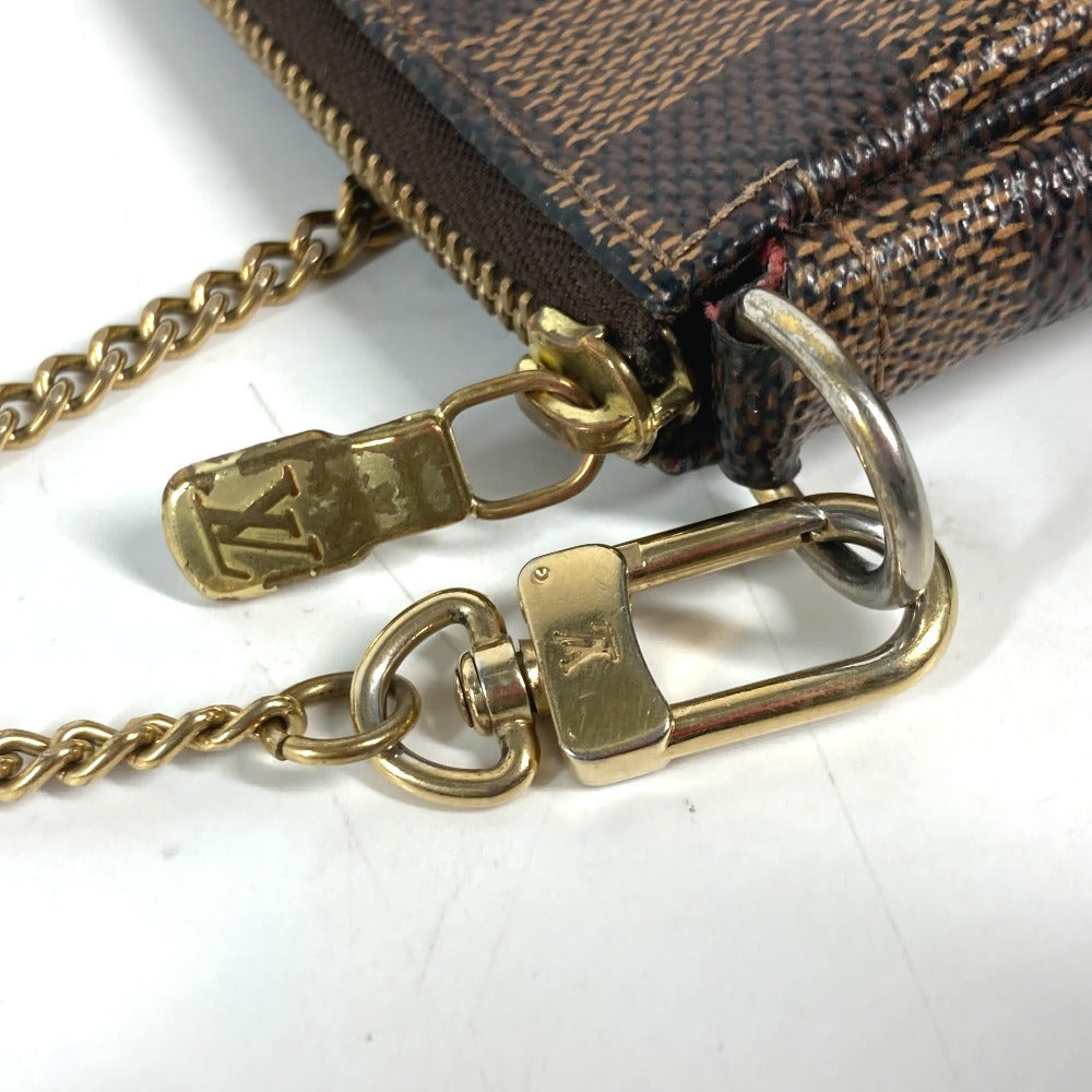 LOUIS VUITTON N58011 ダミエ T＆B ミニ ポシェット アクセソワール カバン アクセサリーポーチ チェーン ハンドバッグ ダミエキャンバス レディース エベヌ ブラウン