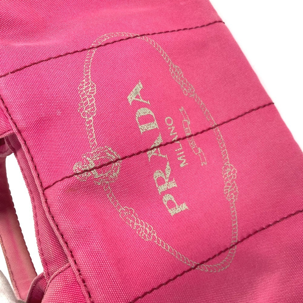 PRADA カナパ ロゴ カバン ショルダーバッグ 肩掛け トートバッグ キャンバス レディース ピンク