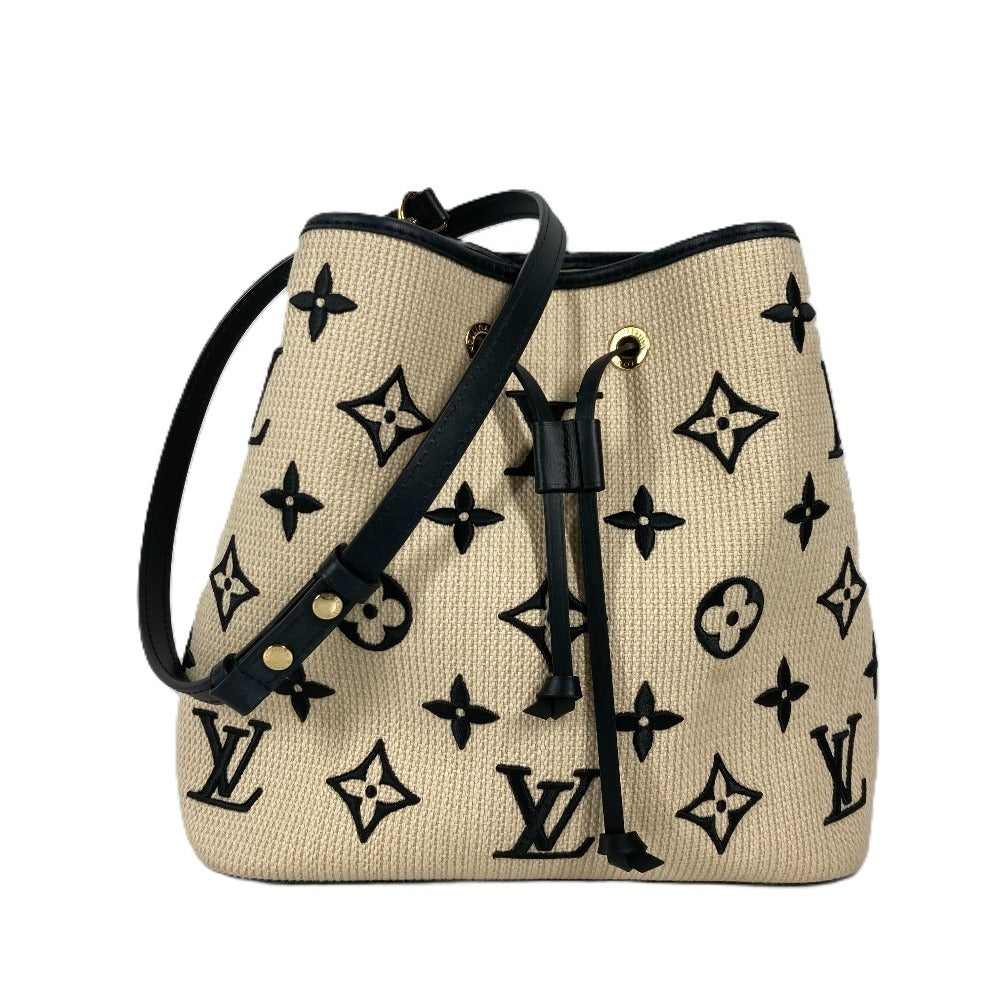 LOUIS VUITTON M23080 モノグラムバイザプール ネオノエMM カバン ショルダーバッグ 斜め掛け 巾着 ショルダーバッグ コットン レディース ノワール ブラック