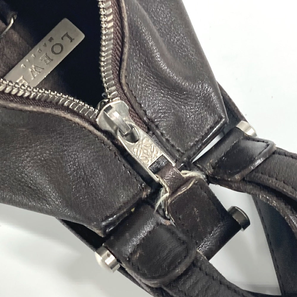 LOEWE アナグラム ロゴ アントン カバン バックパック ショルダーバッグ リュックサック レザー ユニセックス ブラウン