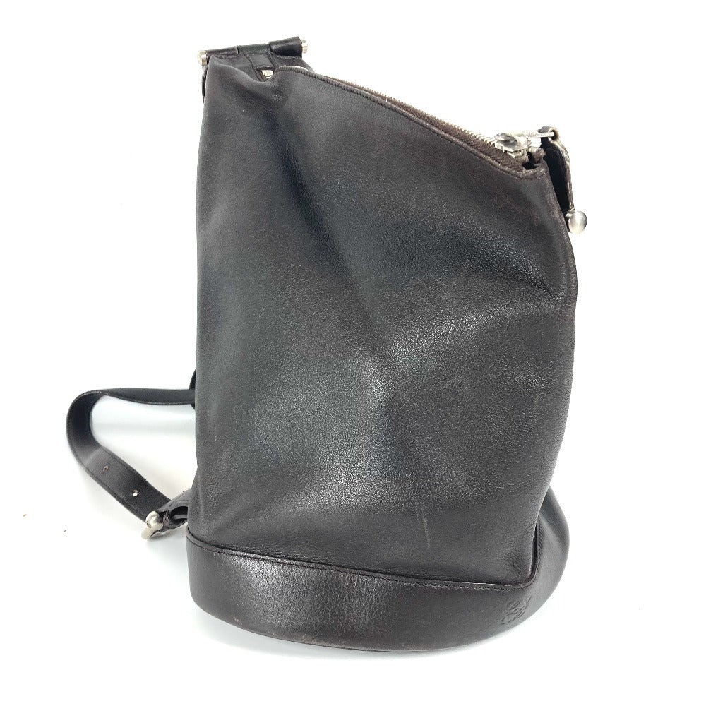 LOEWE アナグラム ロゴ アントン カバン バックパック ショルダーバッグ リュックサック レザー ユニセックス ブラウン