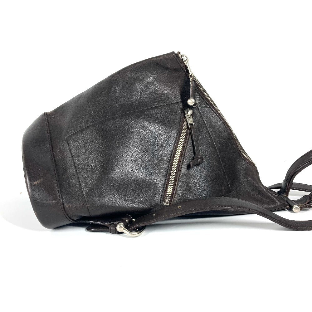 LOEWE アナグラム ロゴ アントン カバン バックパック ショルダーバッグ リュックサック レザー ユニセックス ブラウン