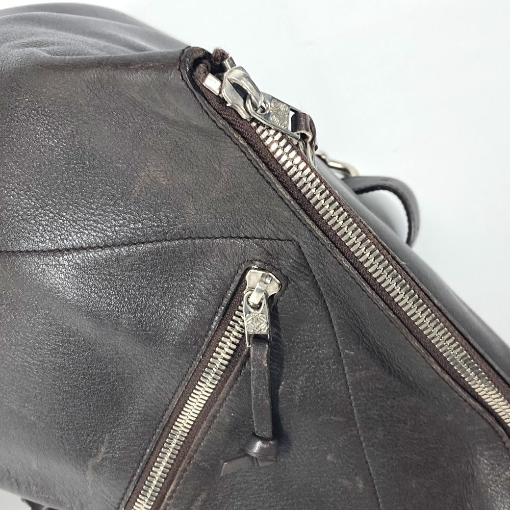 LOEWE アナグラム ロゴ アントン カバン バックパック ショルダーバッグ リュックサック レザー ユニセックス ブラウン