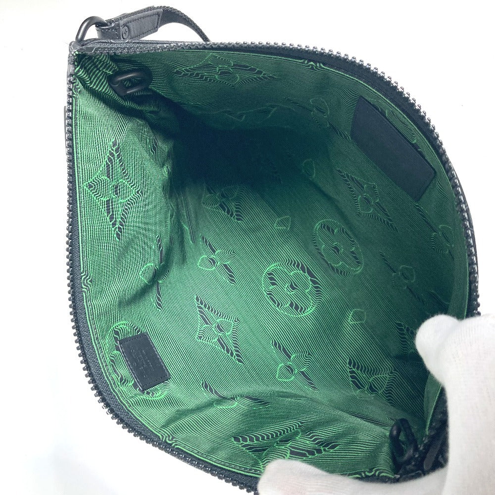LOUIS VUITTON M80142 モノグラム ポシェット A4 リバーシブル カバン ポーチ ストラップ付 クラッチバッグ ナイロン ユニセックス ブラック