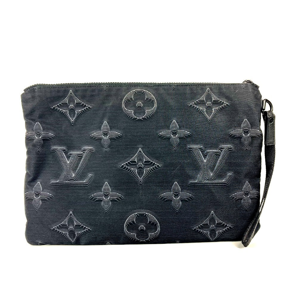 LOUIS VUITTON M80142 モノグラム ポシェット A4 リバーシブル カバン ポーチ ストラップ付 クラッチバッグ ナイロン ユニセックス ブラック