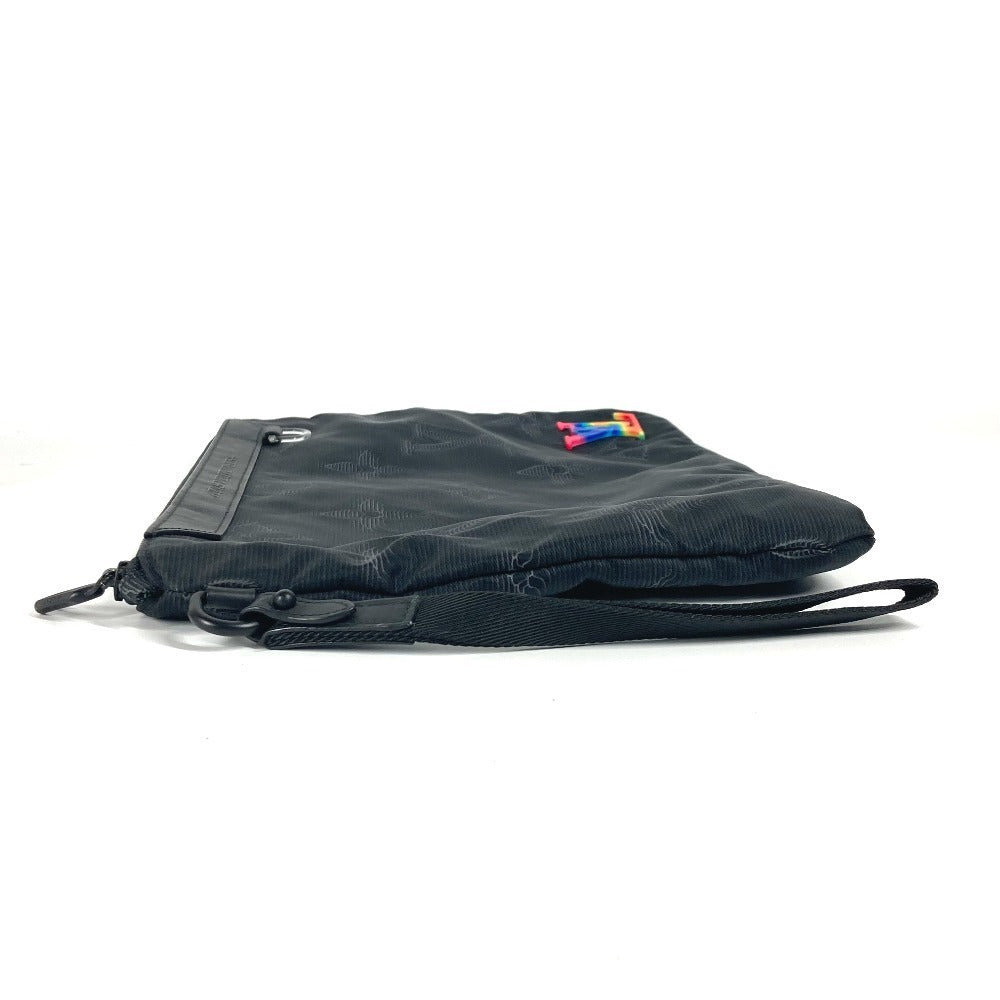 LOUIS VUITTON M80142 モノグラム ポシェット A4 リバーシブル カバン ポーチ ストラップ付 クラッチバッグ ナイロン ユニセックス ブラック