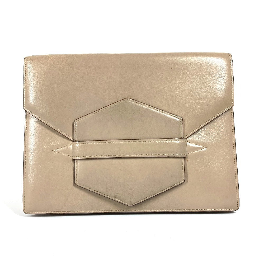 HERMES ヴィンテージ フラップ ベルト カバン ポーチ フラップ クラッチバッグ レザー ユニセックス ベージュ系