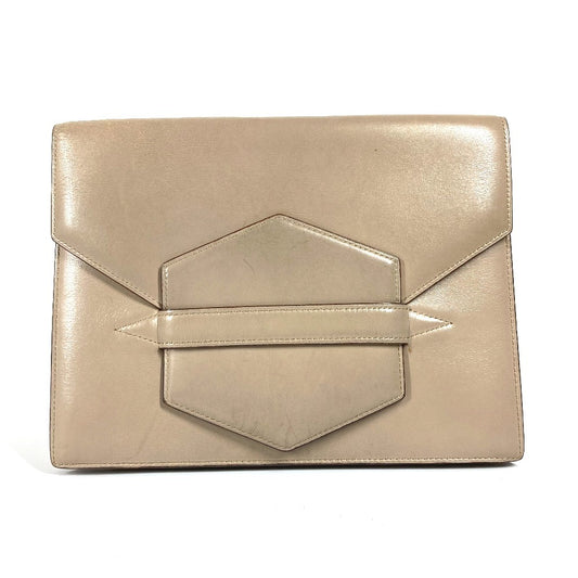 HERMES ヴィンテージ フラップ ベルト カバン ポーチ フラップ クラッチバッグ レザー ユニセックス ベージュ系
