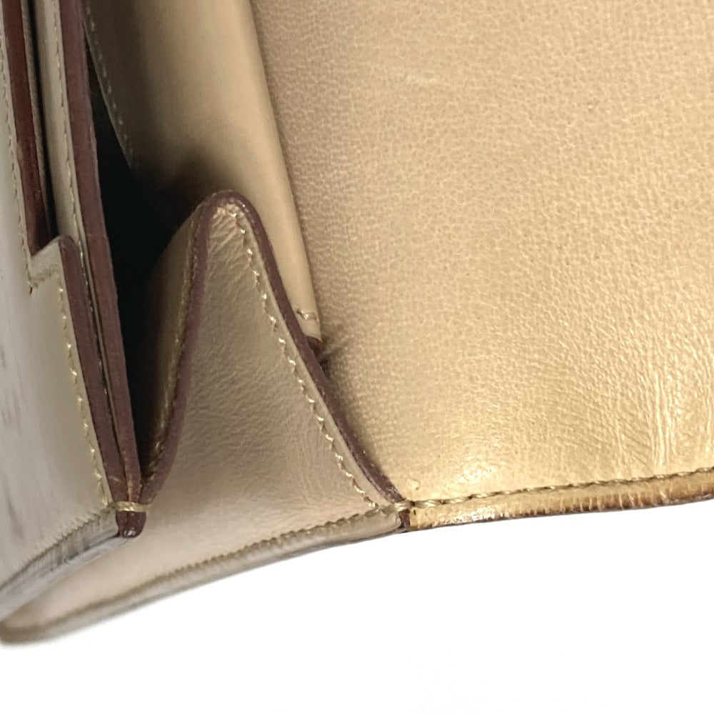 HERMES ヴィンテージ フラップ ベルト カバン ポーチ フラップ クラッチバッグ レザー ユニセックス ベージュ系