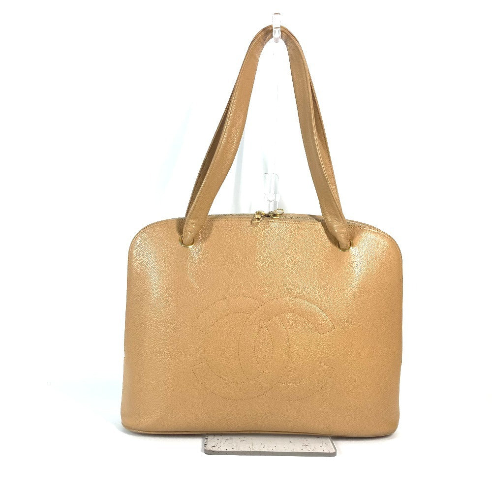CHANEL vintage CC CC Mark Bag Shoulder Bag Tote Bag Shoulder Bag Caviar Leather Beige Used