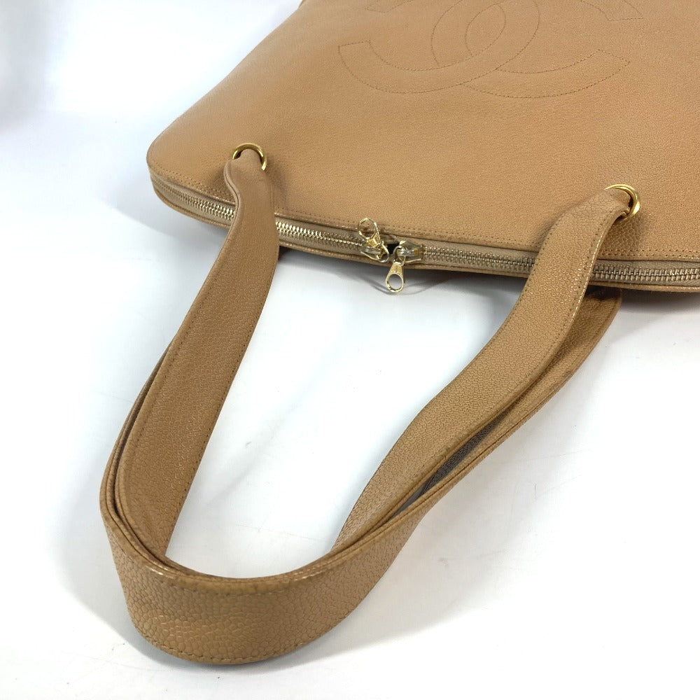 CHANEL vintage CC CC Mark Bag Shoulder Bag Tote Bag Shoulder Bag Caviar Leather Beige Used