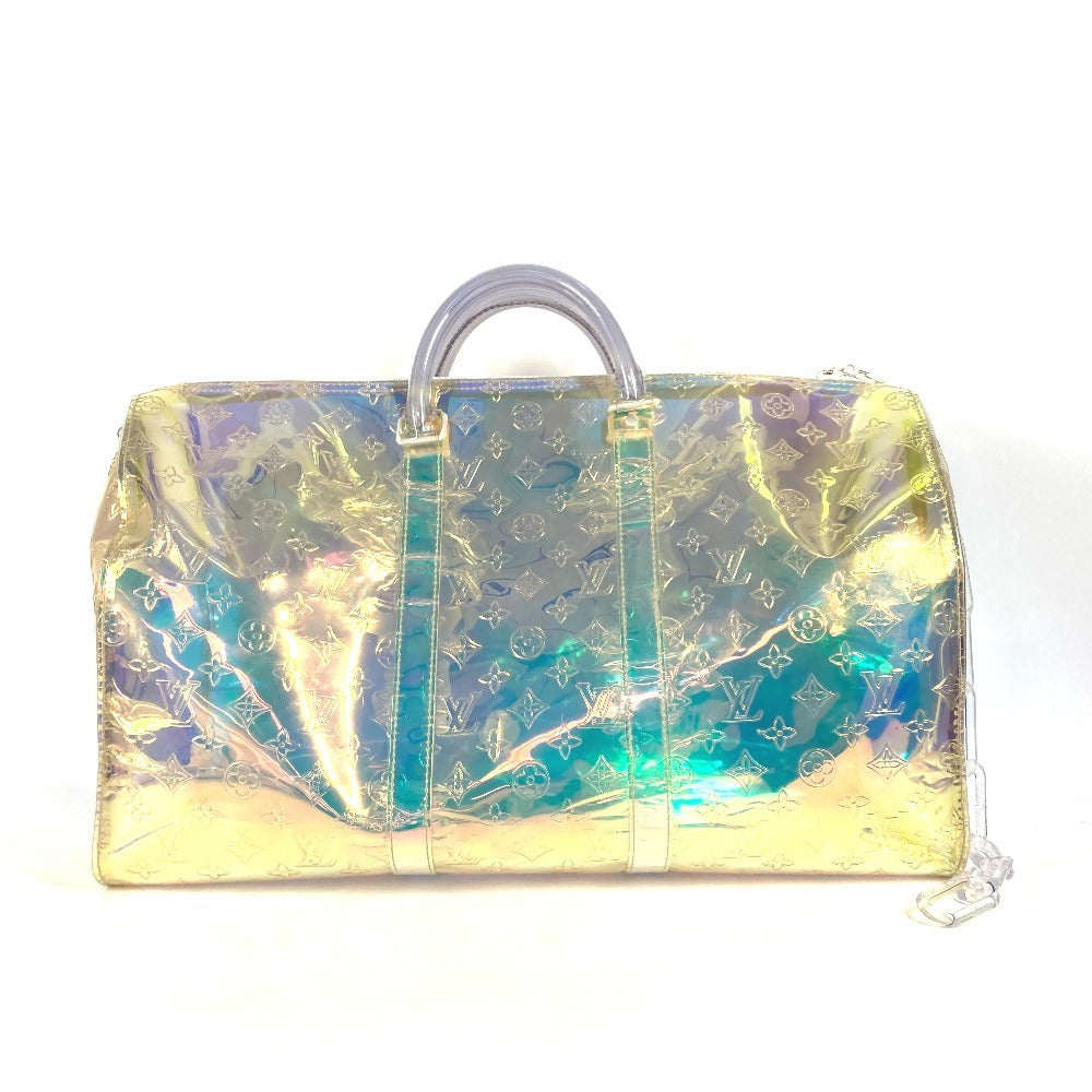 LOUIS VUITTON M53271 Monogram Prism Keepall Bandouliere 50 Travel Bag Shoulder Bag Boston Bag Leather Unisex Aurora Clear