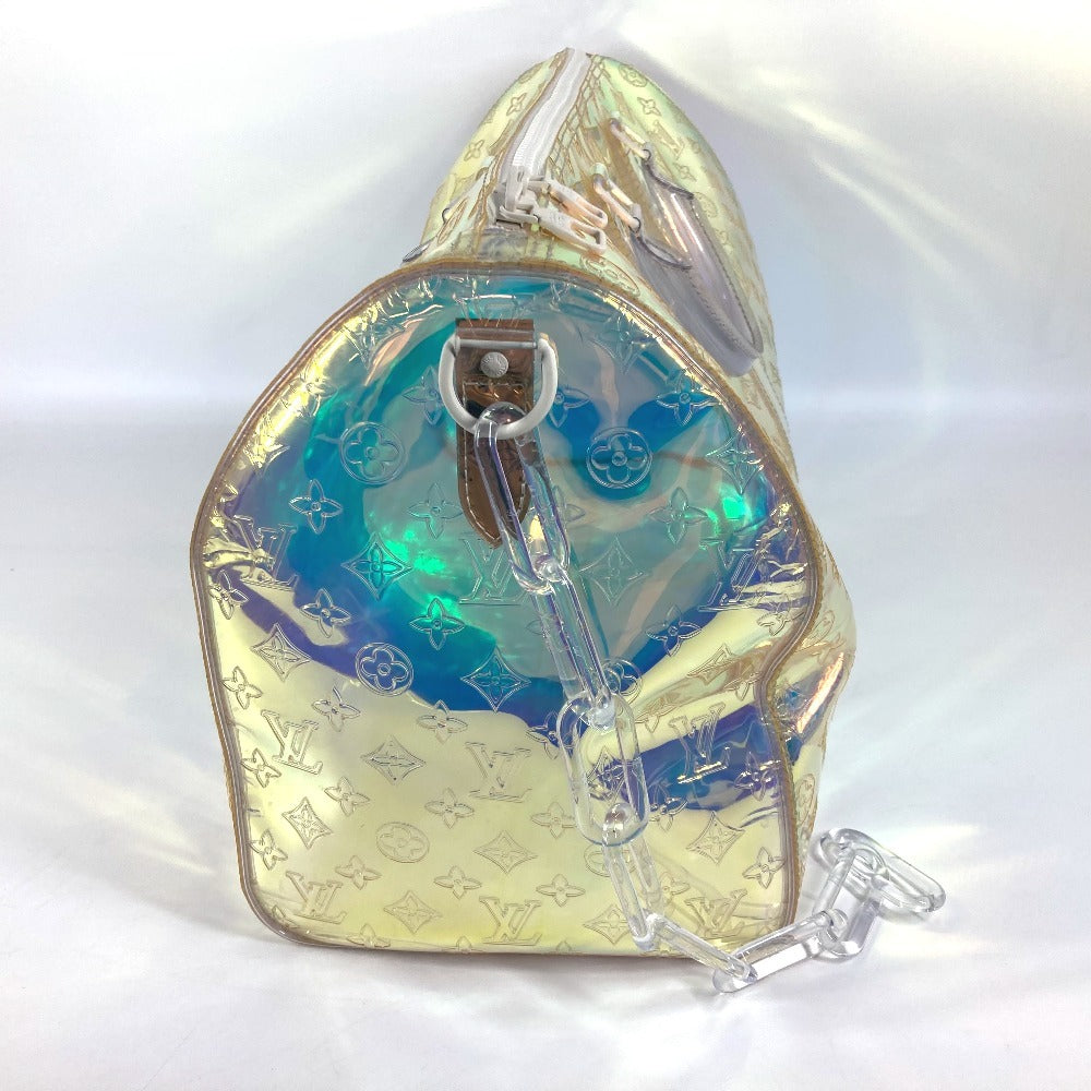 LOUIS VUITTON M53271 Monogram Prism Keepall Bandouliere 50 Travel Bag Shoulder Bag Boston Bag Leather Unisex Aurora Clear