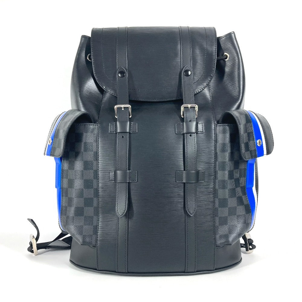 LOUIS VUITTON M56600 Epi Damier Graphite Christopher PM Backpack, Epi Leather, Unisex, Black