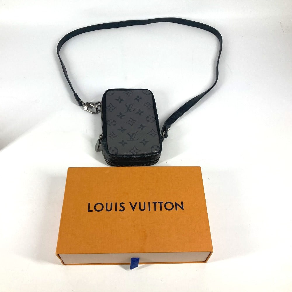 LOUIS VUITTON M69534 モノグラムエクリプス ダブルフォンポーチ ポシェット カバン 斜め掛け ショルダーバッグ モノグラムエクリプスキャンバス ユニセックス ブラック