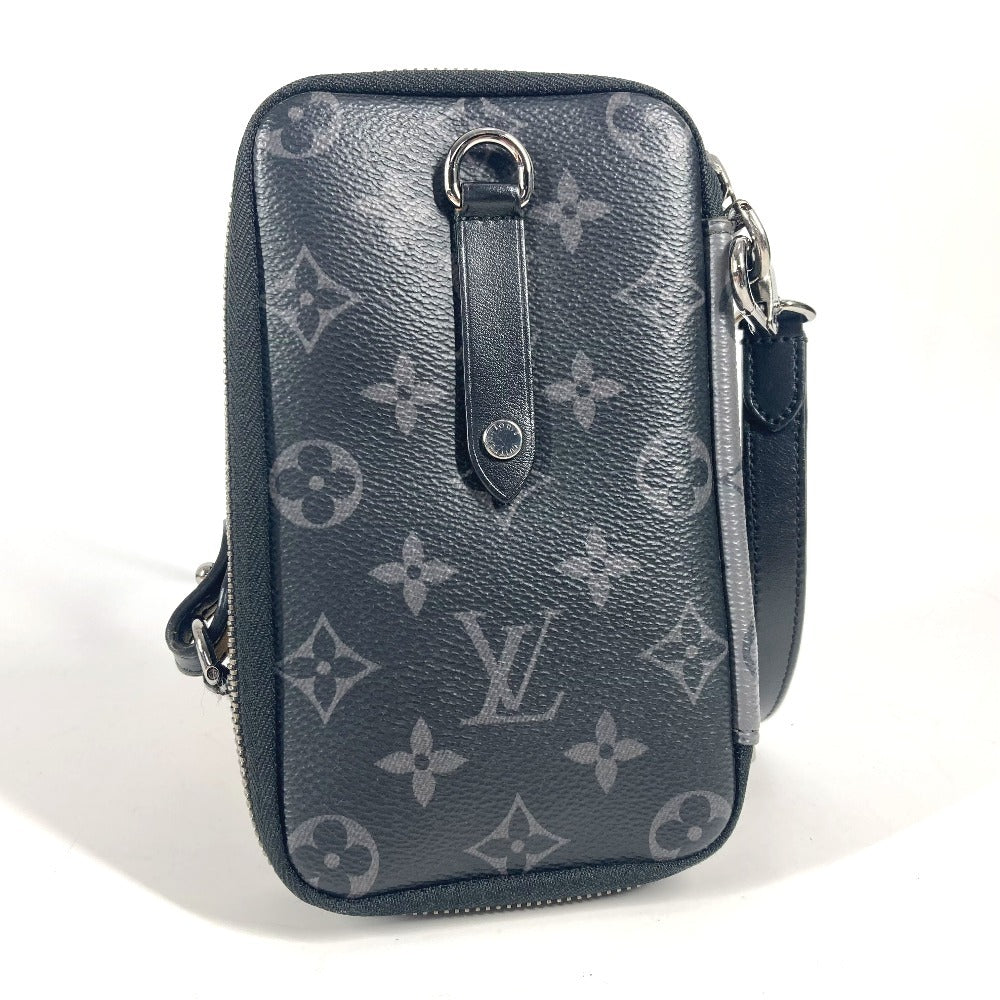 LOUIS VUITTON M69534 モノグラムエクリプス ダブルフォンポーチ ポシェット カバン 斜め掛け ショルダーバッグ モノグラムエクリプスキャンバス ユニセックス ブラック