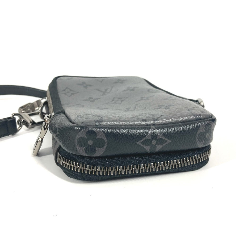 LOUIS VUITTON M69534 モノグラムエクリプス ダブルフォンポーチ ポシェット カバン 斜め掛け ショルダーバッグ モノグラムエクリプスキャンバス ユニセックス ブラック
